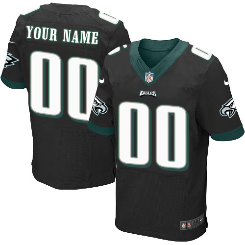 Men's Elite Nike Jersey Black Alternate - Customized NFL Philadelphia Eagles